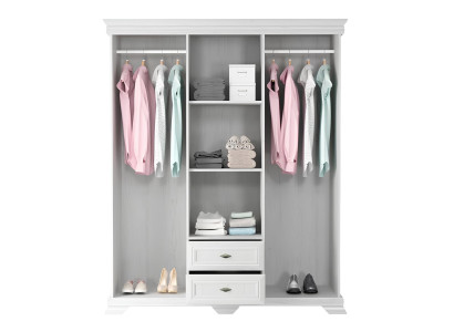 Kangaskaappi wardrobe with hooks and drawers