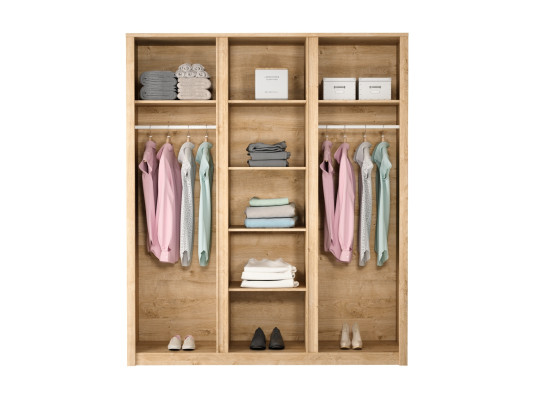 Modern textile wardrobe with two hooks