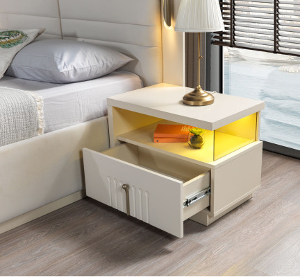 Modern bedside table with lighting