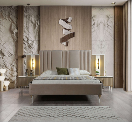 Elegant 3-piece furniture set with bed and nightstands