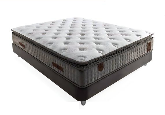 Beige bed with mattress – Elegant piece of furniture for the bedroom