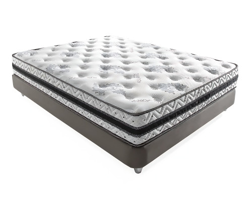 The soft design bed with mattress creates a soft atmosphere.