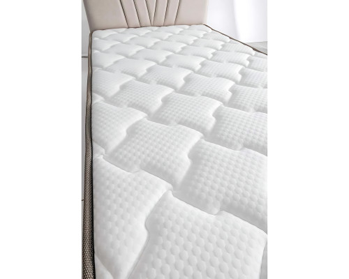 Elegant bed made of brown fabric
