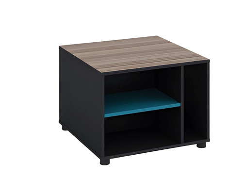 Modern square wooden effect table brown and black