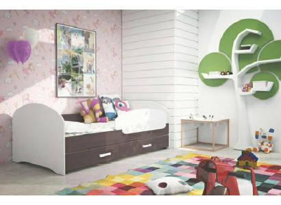 Bed for young people, solid wood bed with drawer, Luki TS bed