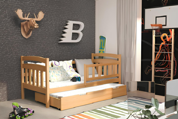 Double bed LETTO A CASTELLO Solid wood bed LETTO DOPPIO Sofa bed with 2 beds New KACPER2