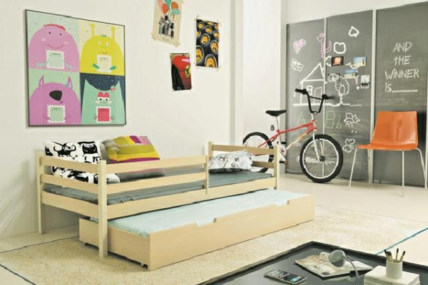 Kaksosvuode sofa bed with two beds, drawer bed, children's bed, wooden bed, bunk bed