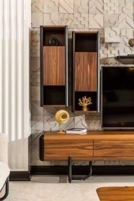 Wall unit cabinet shelf cabinets wall units sideboard coffee table 5-piece set.