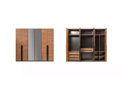 Wardrobe Brown Wood Furniture Design Luxury Bedroom Closet
