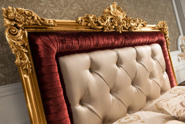 Double bed, luxury beds, wooden bed frames, bed frames, brown, classic design.