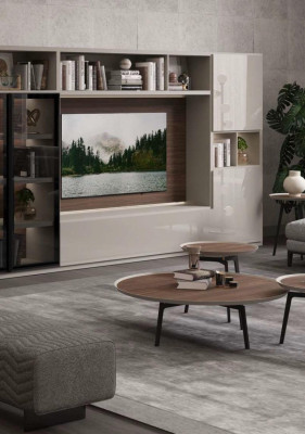 Living room unit modern white living room furniture luxurious wooden furniture interior