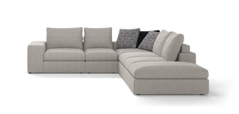 White corner sofa upholstered corner suite luxury L-shape sofas modern design