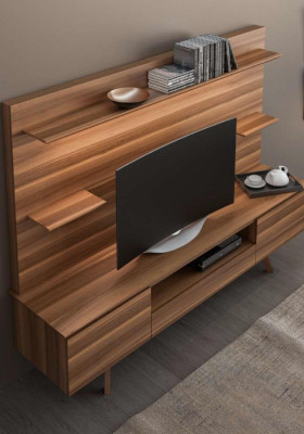 Walnut natural luxury shelves modern living room furniture hanging shelves new