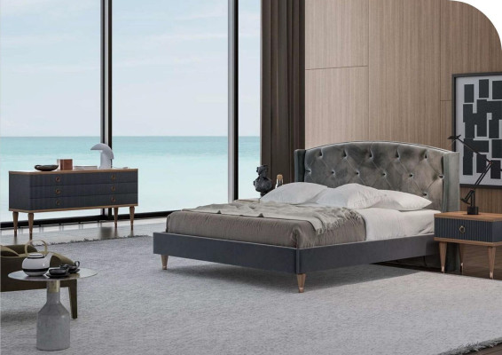 Designer chest of drawers with drawers natural walnut - matt anthracite