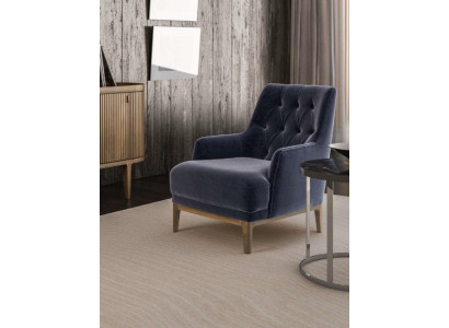 Blue Exclusive Chesterfield Armchair Living Room Single-Seater Wooden Frame