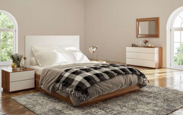 White Brown Bedroom Dresser Luxury Console Storage Noble Solid Wood Furniture
