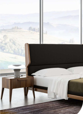 Bedroom nightstand with storage in modern style wooden furniture luxury