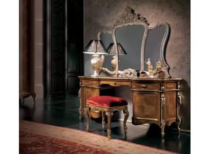 Dressing table bedroom stool mirror wood suite designer furniture set