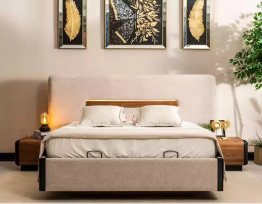 Bed + 2x Nightstands 5-piece Bedroom Set Designer Luxury Bedroom