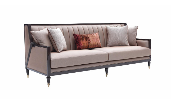 Four-seater sofa 4-seat fabric sofa upholstered sofa gray classic design