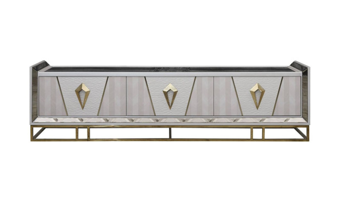 Sideboard RTV Lowboard TV Stand Wood Gray Living Room Table Modern