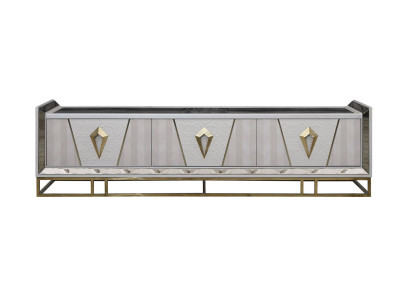 Sideboard RTV Lowboard TV Stand Wood Gray Living Room Table Modern