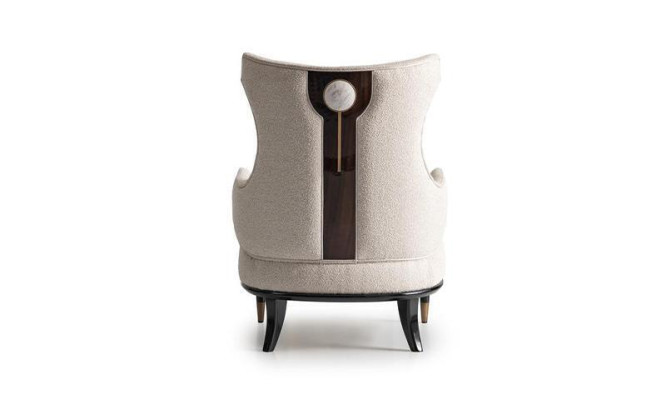 Luxurious Modern Wingback Chair Single-Seater Luxury Beige Fabric Modern Living Room