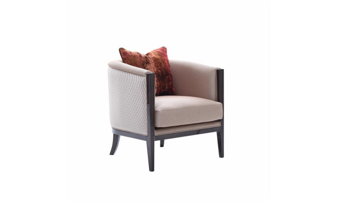 Armchair Wingback Chair Fabric Gray Seat Cocktail Chair Recliner Design