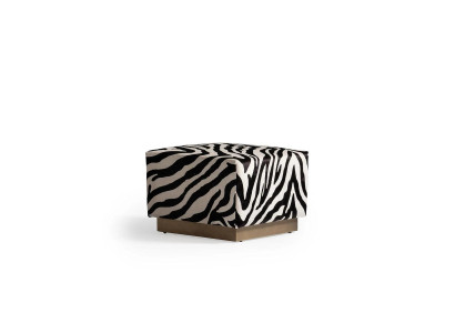Ottoman Zebra Pattern Seat Cube Fabric Upholstery Living Room Seat