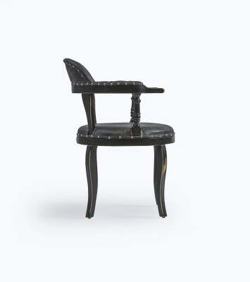 Luxury design upholstered chair with cushion seat dining room wood chair with armrests