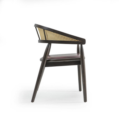 Design armchair brown wooden chair new furniture seat dining room decor