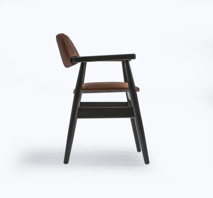 Design armchair dining room black furniture wooden chair new seat