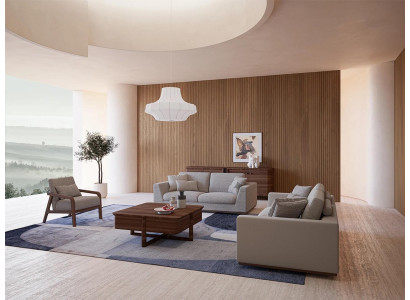 Living room grey sofa set 2x sofas two-seater design armchair luxury furnishings