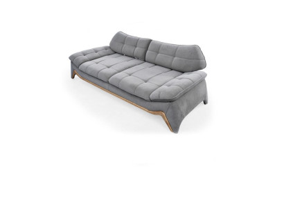 Gray upholstered designer sofa, 3-seater, living room three-seater, elegant couch