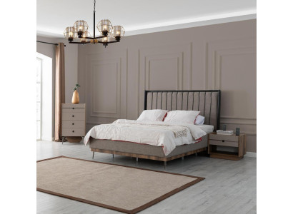 Gray bedroom bed designer wooden frame noble textile beds beds