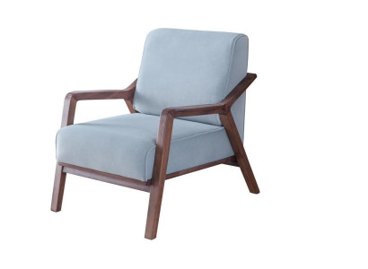 Blue exclusive armchair living room armrests single-seater wooden frame new