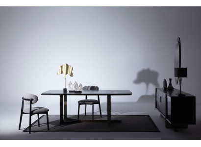 Dining Room 7-Piece Set: Dining Table, Sideboard, Mirror, 4x Chairs, Modern Design