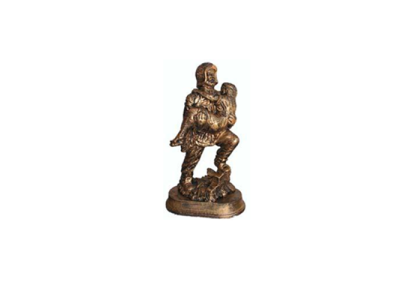 Sculpture Firefighter Rescues Child Hero Figure Statue Copper Imitation 25cm Decor