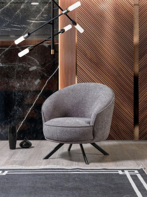 Chair Luxury Single-Seater Couch Textile Sofa Upholstery Furniture Gray Sofas Fabric Textile