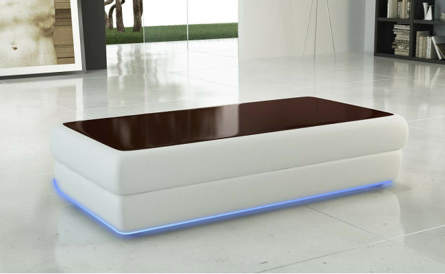 Classic designer coffee table living room furniture leather side table