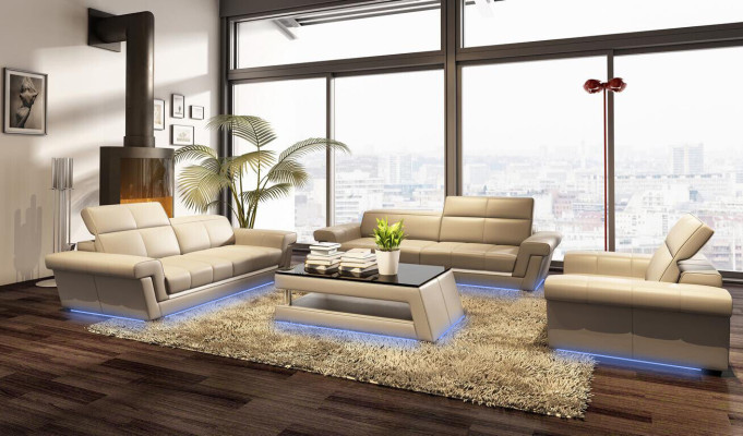 Designer sofa set upholstered leather sofa couch set combination 3+2+1