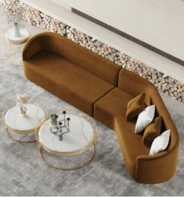 Corner sofa L-shape living landscape relax seating design couch lounge sofas velvet sofa