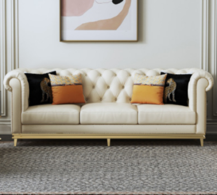 Dark blue Chesterfield 3+2 sofa set living room sofas upholstered couches