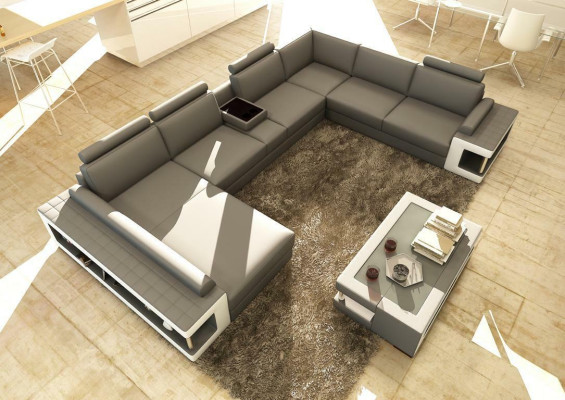 Leather Sofa XXL Corner Sofa Design Big Sofa Couch Upholstery Corner Seating Suite
