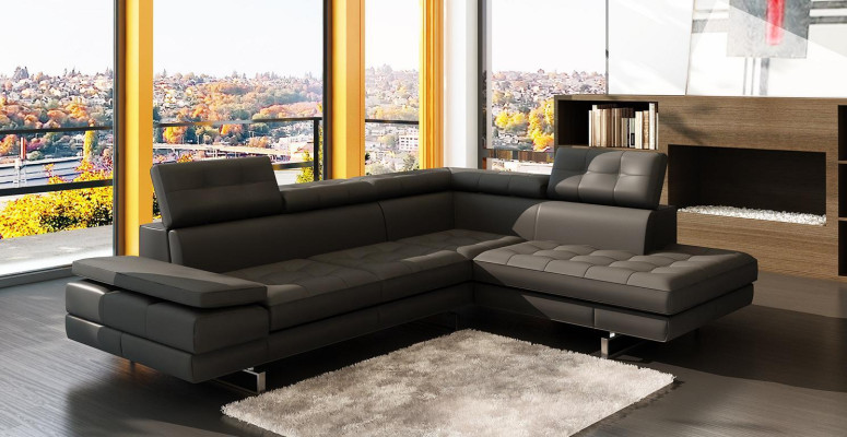 Leather sofa couch living area L-shape design modern sofa 5057