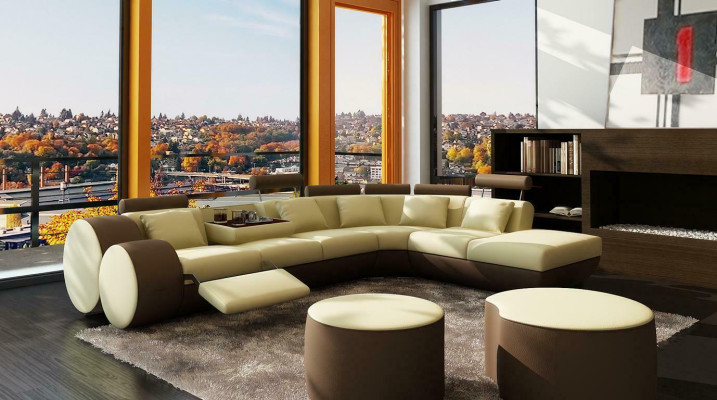 XXL multifunctional leather couch sofa big sofa upholstered corner sofa modern
