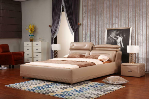 Modern design bed XXL luxury hotel bed style double leather 140 160