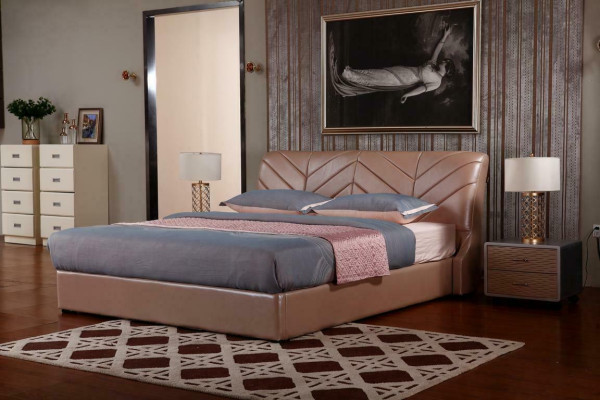 Modern luxury design bed XXL beds style hotel double leather 140 160