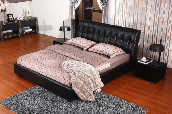 Designer bedroom double bed beds leather hotel luxury upholstery