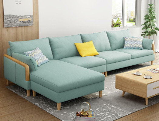 Corner Relax Seat Luxury Furniture Living Landscape Corner Sofa L-Shaped Upholstery Textile Modern